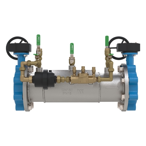 Double Check Valve Stainless Steel with Geared Butterfly & Strainer Table D Lead Free 007 Watts