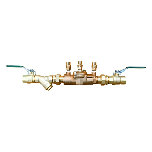 Double Check Valve Brass with Lockable Ball Valves, Strainer & Unions Lead Free 007 Watts