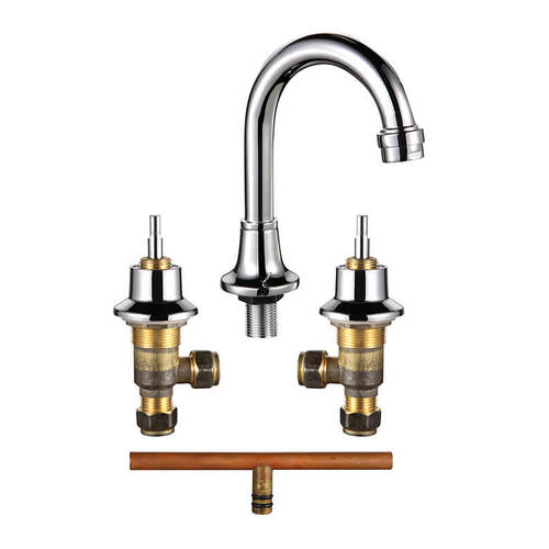 Basin Set With Curved Outlet Without Handles