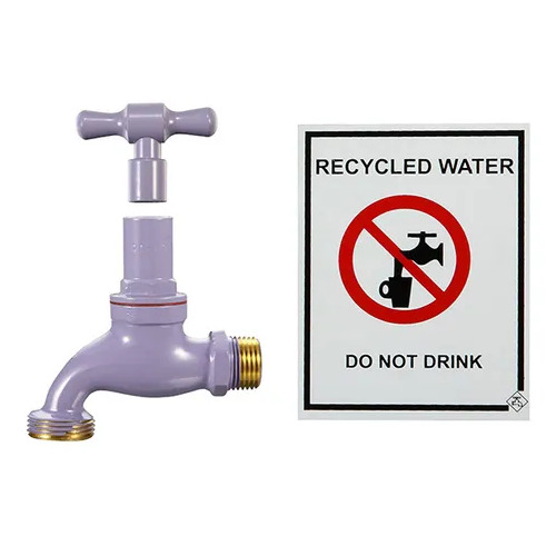 Hose Tap Recycled Water Kit Lilac 15mm