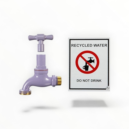 Hose Tap Recycled Water Kit Lilac 15MM LF