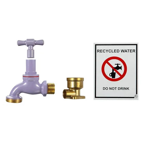 Hose Tap Recycled Water Kit Lilac 20mm