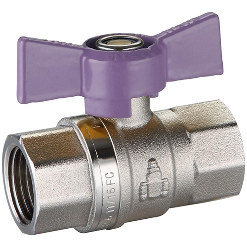 Dual Approved Ball Valve Butterfly Handle Lilac FI X FI 15mm