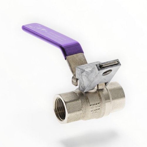 Dual Approved Ball Valve Lever Handle Lockable FI X FI 15mm Lilac Lead Free