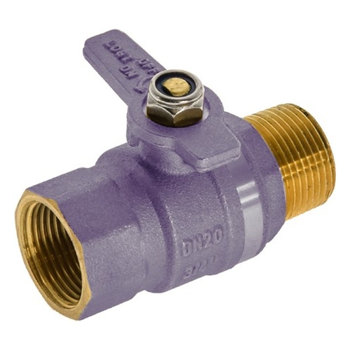 Dual Approved Ball Valve Brass Handle MI X FI Lilac 20mm