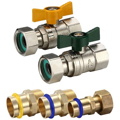 Swivel Nut Ball Valve Kit (FI End) 20 Gas 15 Water Press Fit
