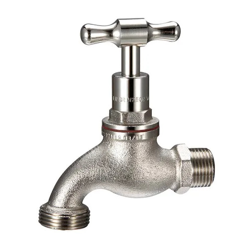 15mm 1/2" Male Hose Tap Cock Bib Tee Head Nickle Plated
