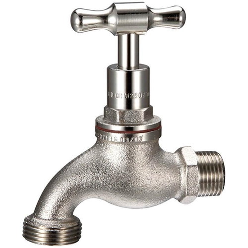 Hose Tap T Handle Nickel Plated MI 15MM Lead Free
