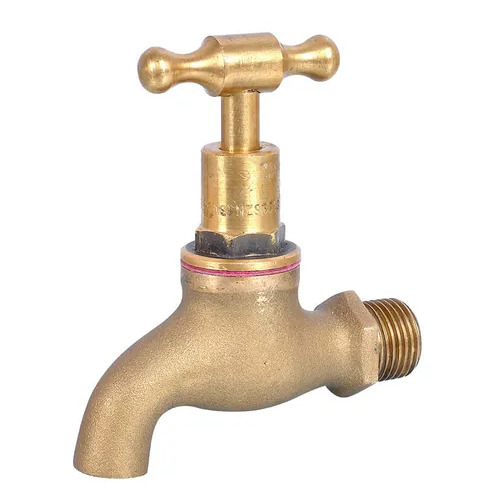 Bib Tap T Head Rough Brass MI 15mm