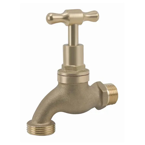 15mm 1/2" Male Hose Tap Cock Bib Tee Head Polished Brass