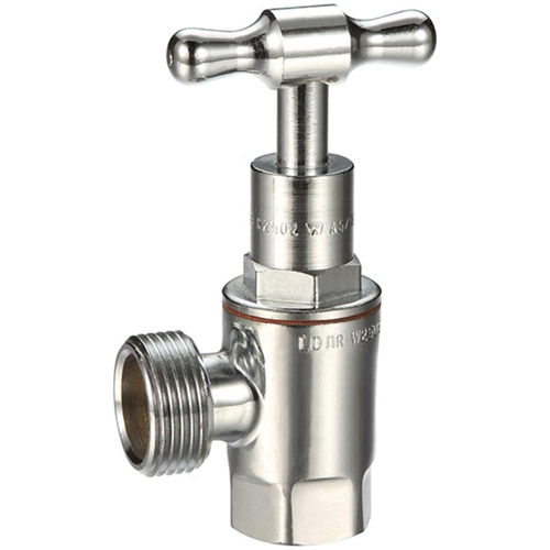 15mm Chrome Washing Machine Stop T/Head Right Angle Stops Brass