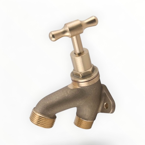 Hose Tap Back Plated T Handle Rough Brass MI 20MM LF