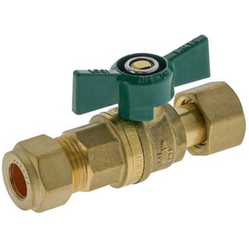 15mm Isolation Non Return BV With Check Valve Swivel CU Comp 