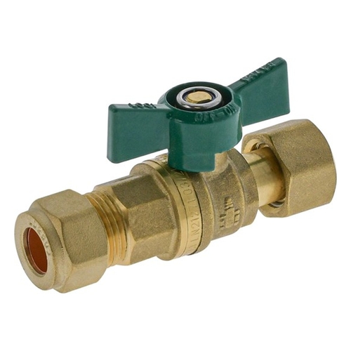 Isolation Non Return BV With Check Valve Swivel CU Comp 15mm