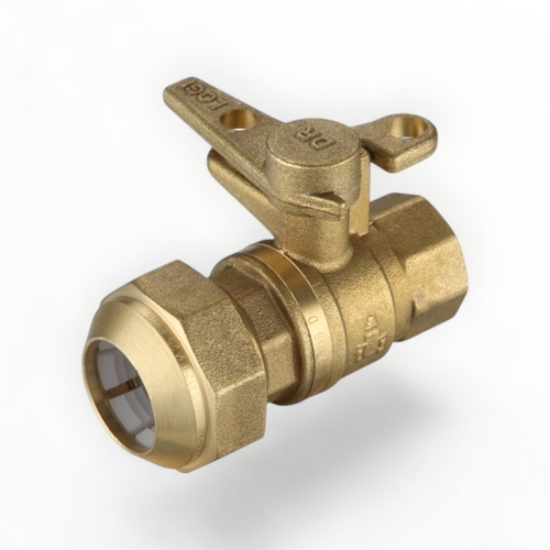 Watermarked Ball Valve Brass 20FI X 25PE Lockable